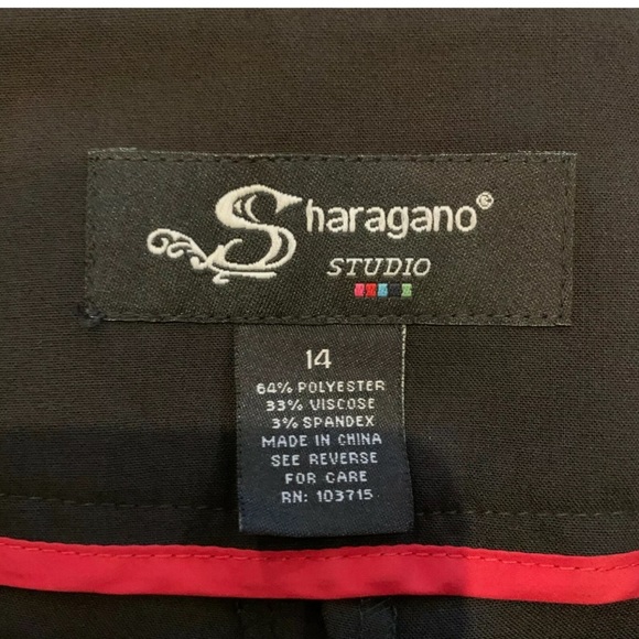 NWT SHARAGANO Black Belted Dress Pants - Picture 4 of 4